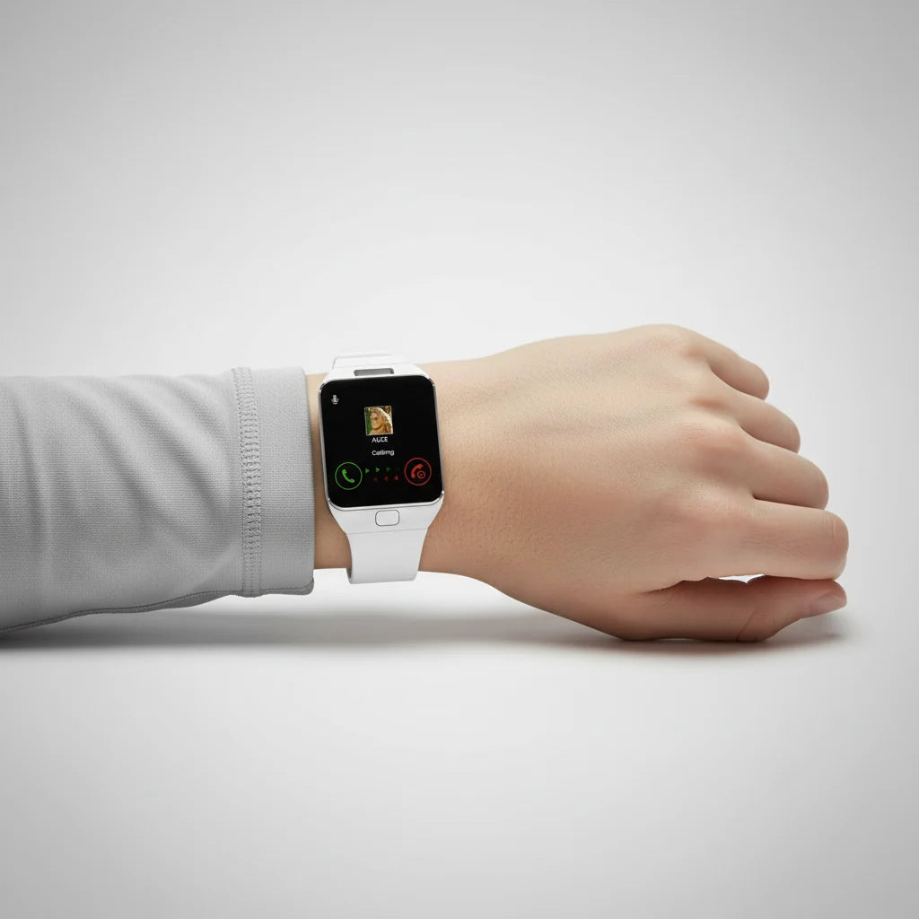 Smartwatch | Rectangular Touchscreen Calls & Notifications | Silicone Strap