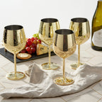 Wine Glasses | Gold Stainless Steel & Shatterproof