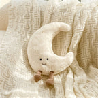 Throw Pillow | Soft Plush & Embroidered Face | Sun or Moon Design