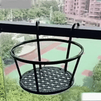 Balcony Plant Pot Holder | No-Drill Hook-On & Open-Grid Drainage | Set of 3