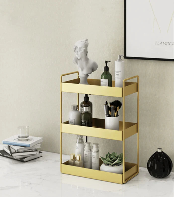 Vanity Organizer | Double-Layer Gold Finish & Space-Saving
