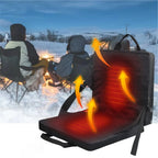 Heated Seat Cushion | USB-Powered Adjustable Heat & Backrest | Foldable Portable Design