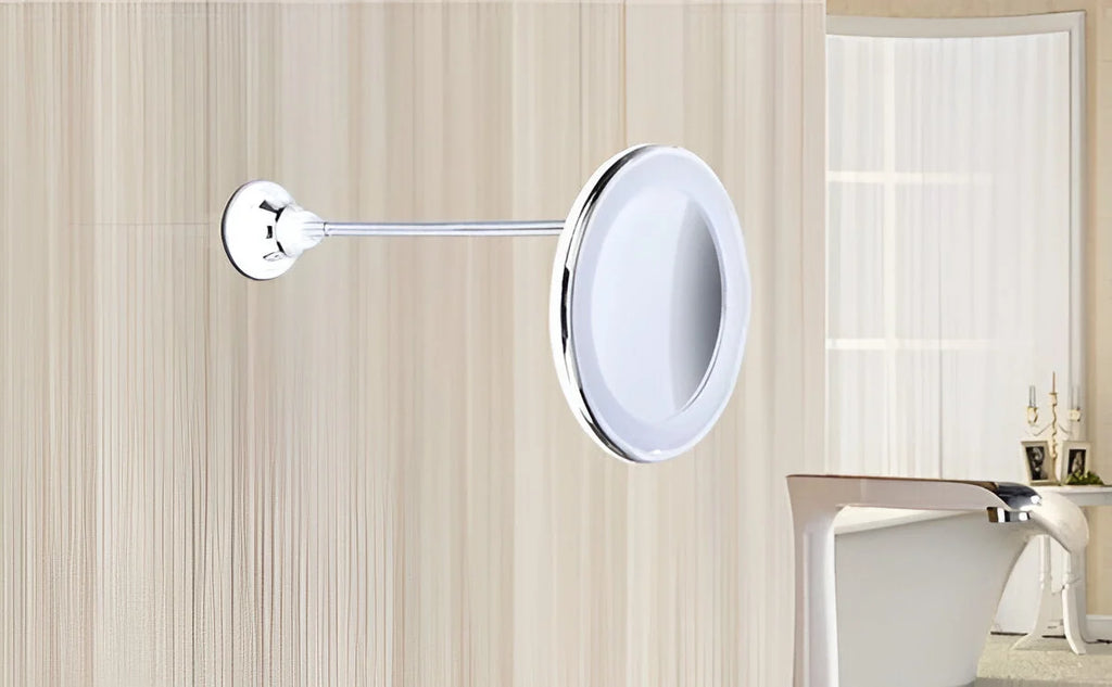 Makeup Mirror | 10X Magnification & LED | Suction Cup Mount
