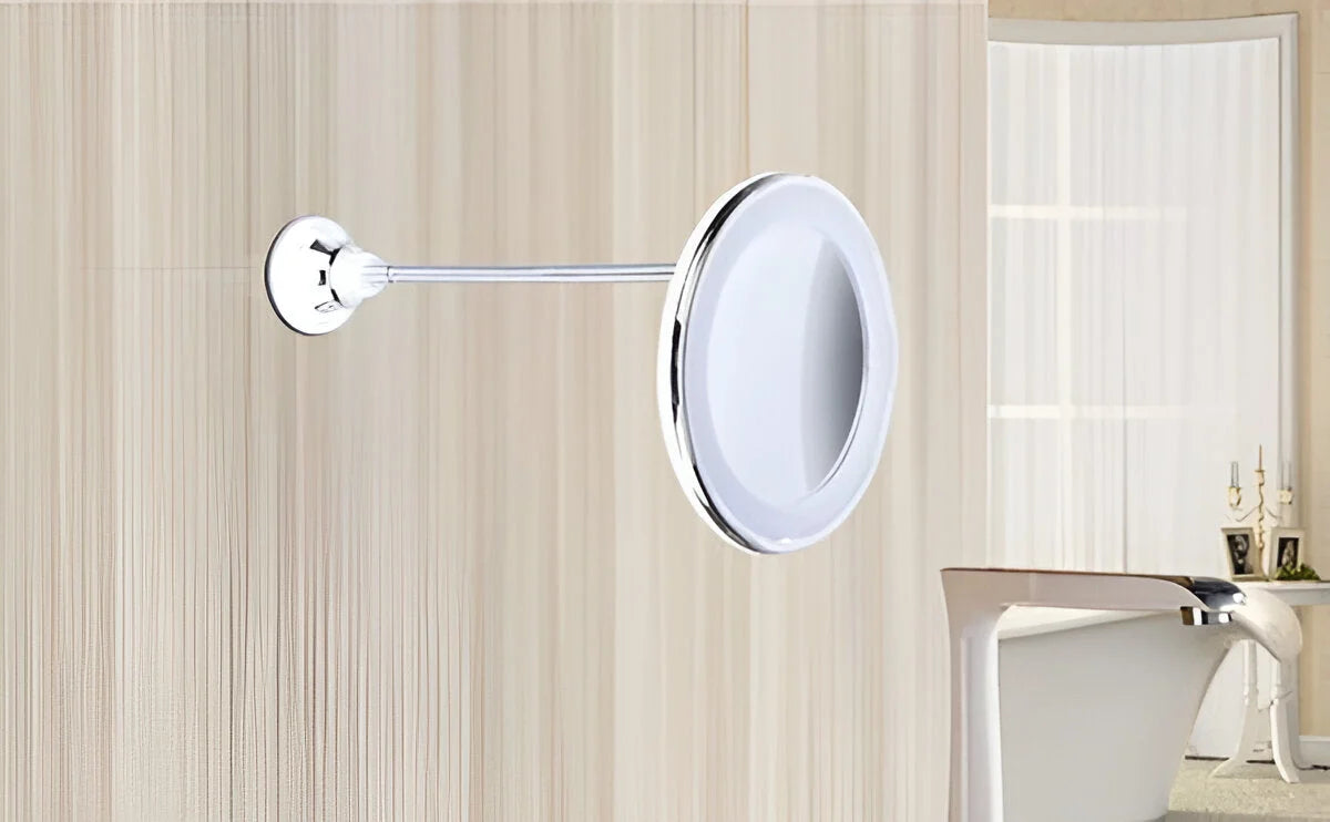 Makeup Mirror | 10X Magnification & LED | Suction Cup Mount