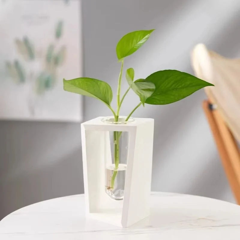 Flower Vase | Tubular Wooden Stand