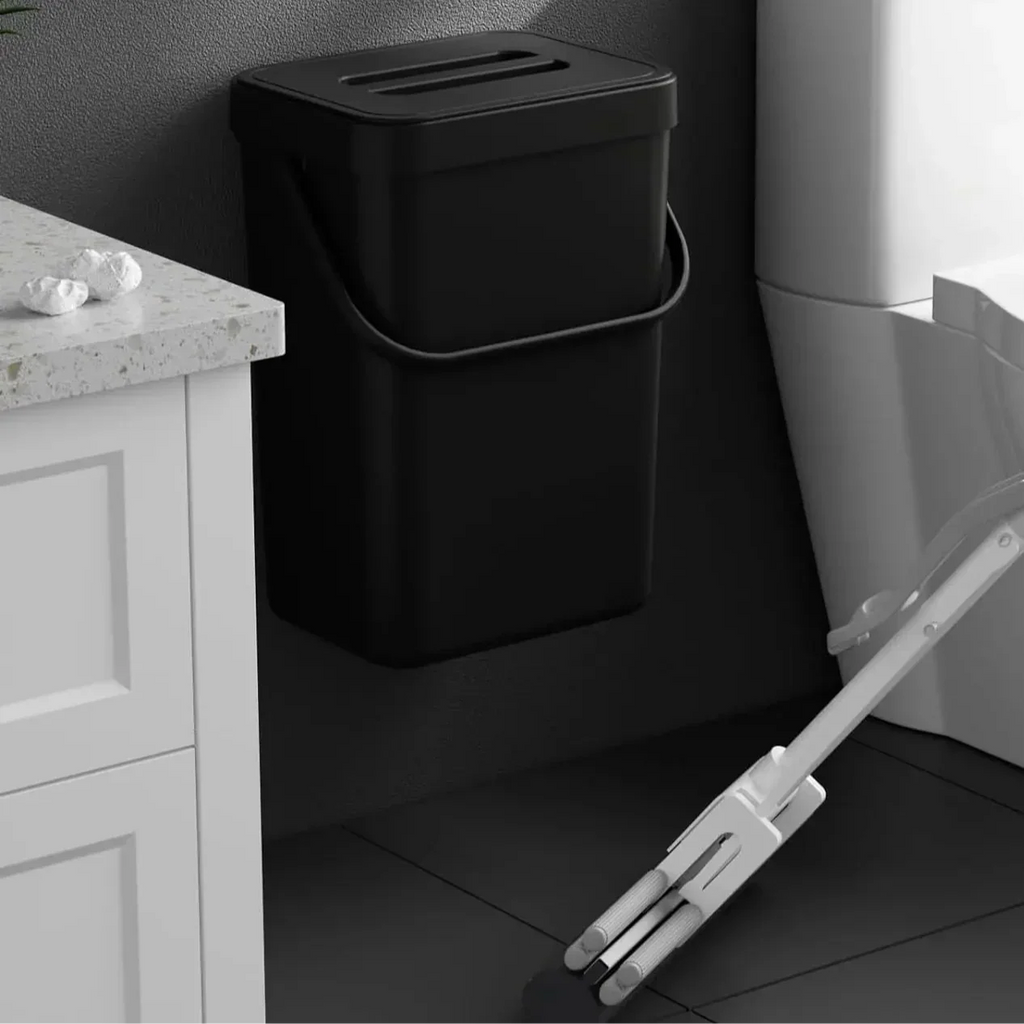 Mini Trash Can | Odor-Reducing Lid & Flexible Mounting
