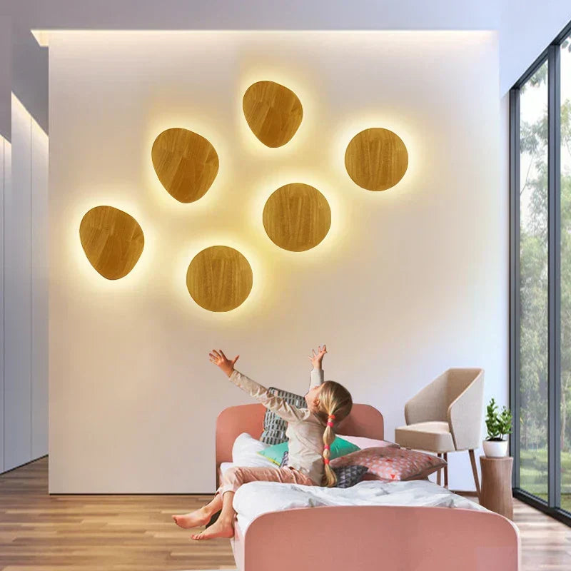 Wall Lamp | Solid Wood & Linen Shade Energy-Efficient LED | 21 x 25 cm