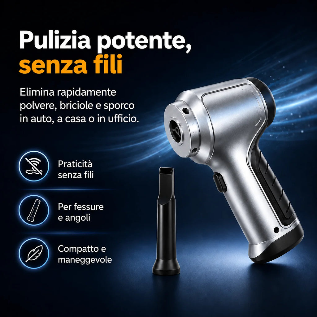 Car Vacuum Cleaner | Cordless Brushless | 6 Accessories