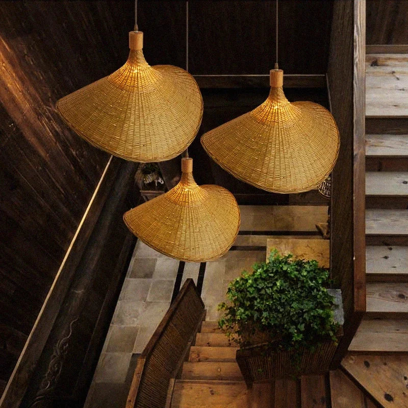 Pendant Lamp | Handwoven Bamboo Basket & Warm Ambient Light | Multiple Sizes