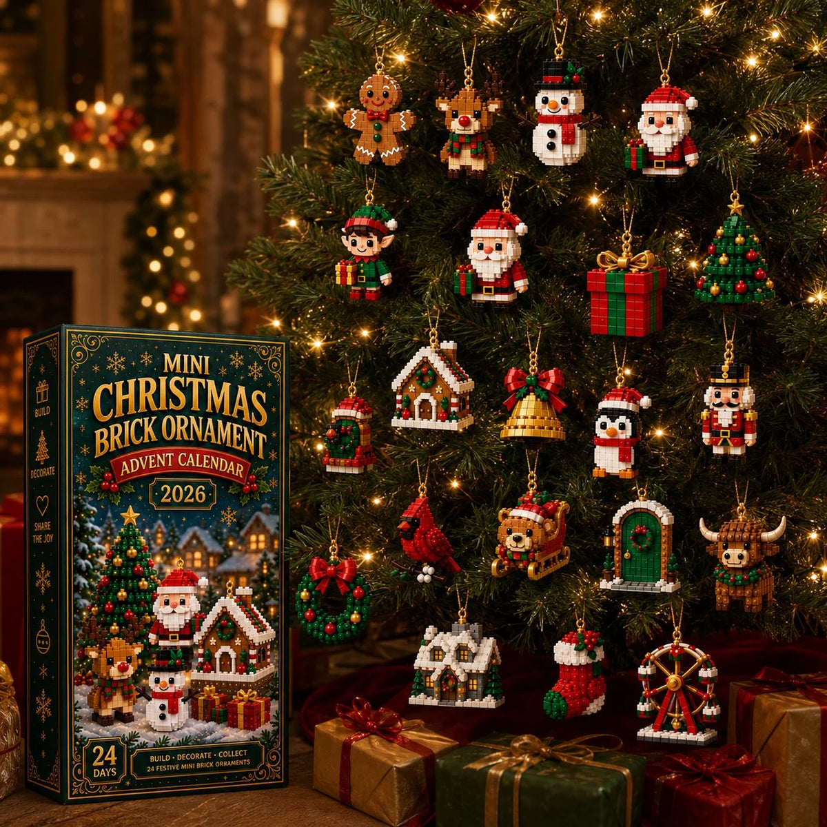Advent Calendar | Mini Building Sets & Hanging Ornaments | 24 Days