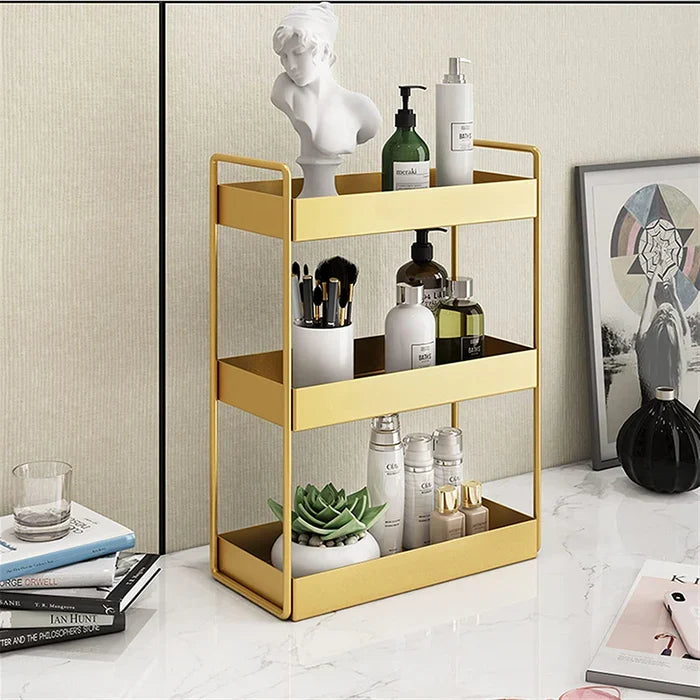 Vanity Organizer | Double-Layer Gold Finish & Space-Saving