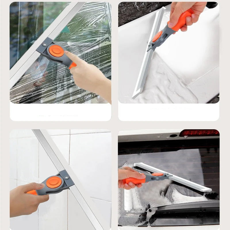 Floor Mop | Silicone Scraper Head & Built-In Squeegee | 50 cm