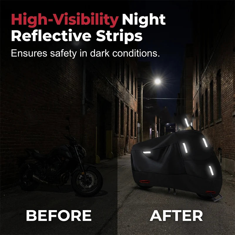 Motorcycle Cover | Weather-Resistant Oxford Fabric & Reflective Strips
