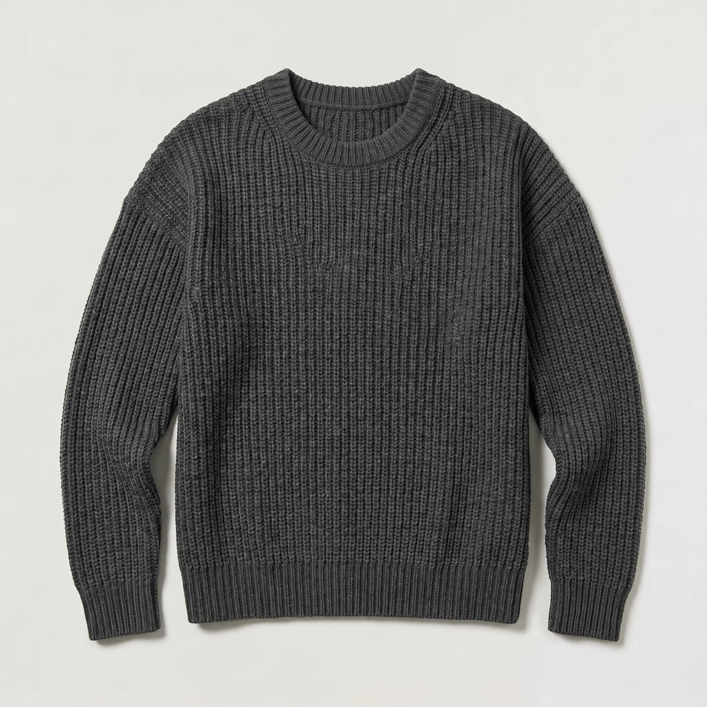 Men’s Sweater | Knitted Crew Neck & Rib-Knit Trim | Regular Fit