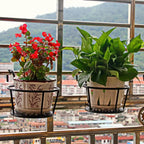 Balcony Plant Pot Holder | No-Drill Hook-On & Open-Grid Drainage | Set of 3