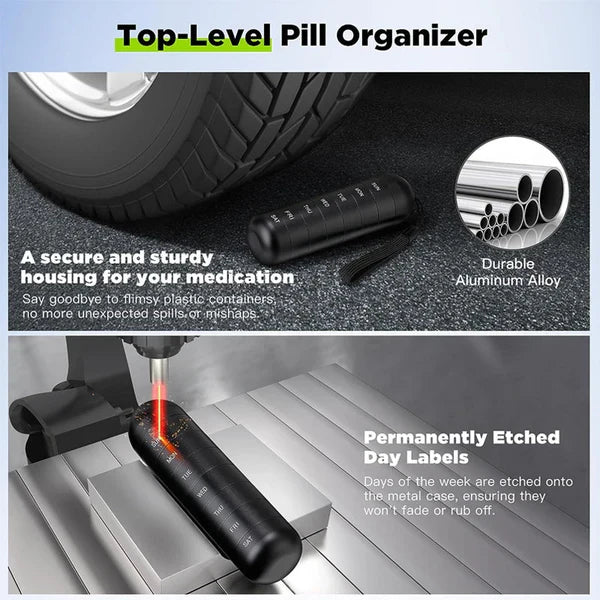 Pill Organizer | Modular Aluminum & Waterproof O-Ring | 7-Day