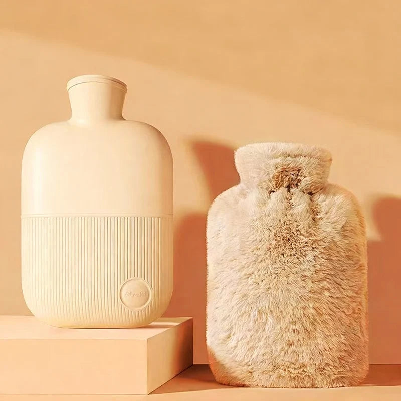 Hot Water Bottle | Soft Plush Cover | Removable & Washable Cover