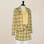 Blazer Skirt Set | Plaid Matching Outfit | Women's Party Costume