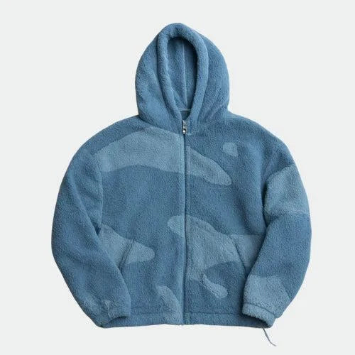 Men’s Jacket | Soft Textured Hooded Zip-Up | Adjustable Drawstring Hem