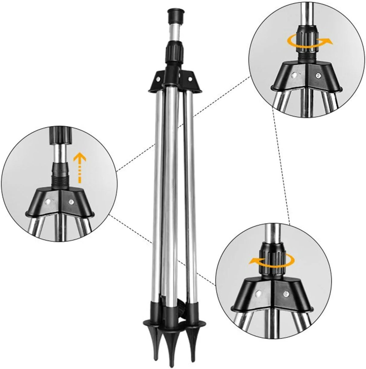 Garden Sprinkler | Stainless Steel Tripod & 360° Rotating | 6–12 m Radius