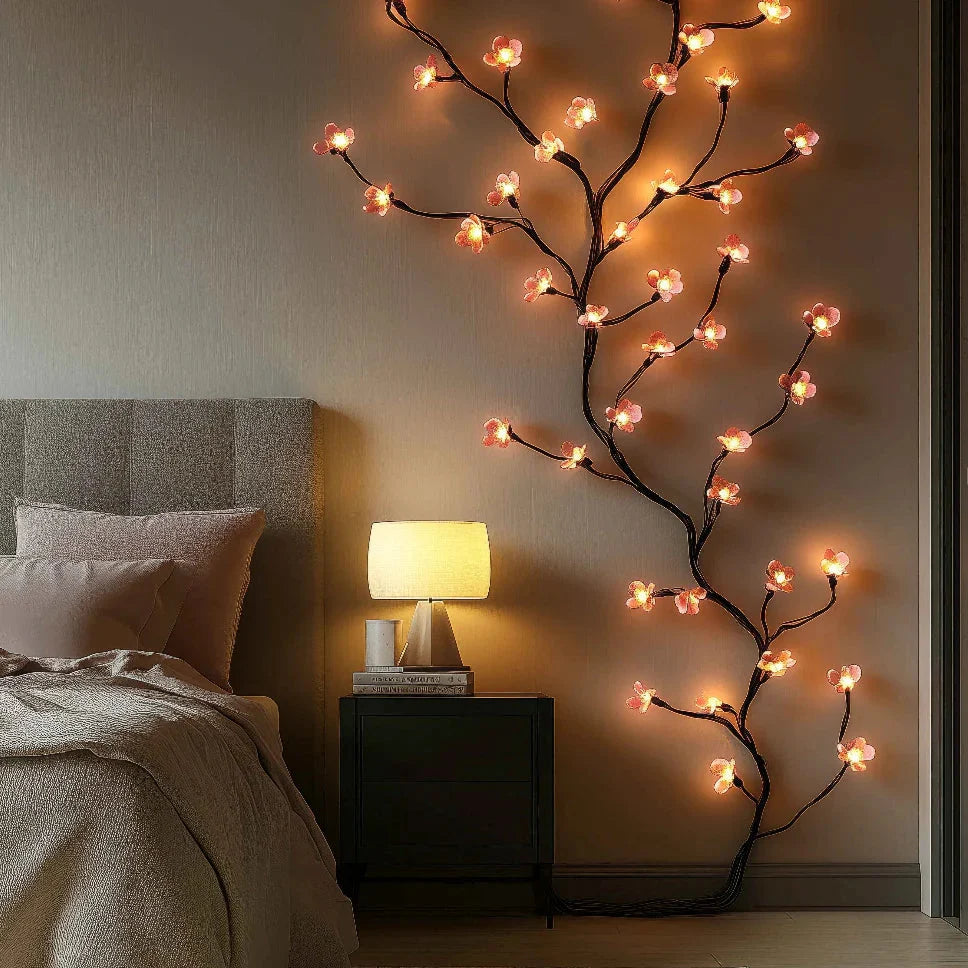 LED Light Branch | USB-Powered Warm Glow & 8 Light Modes
