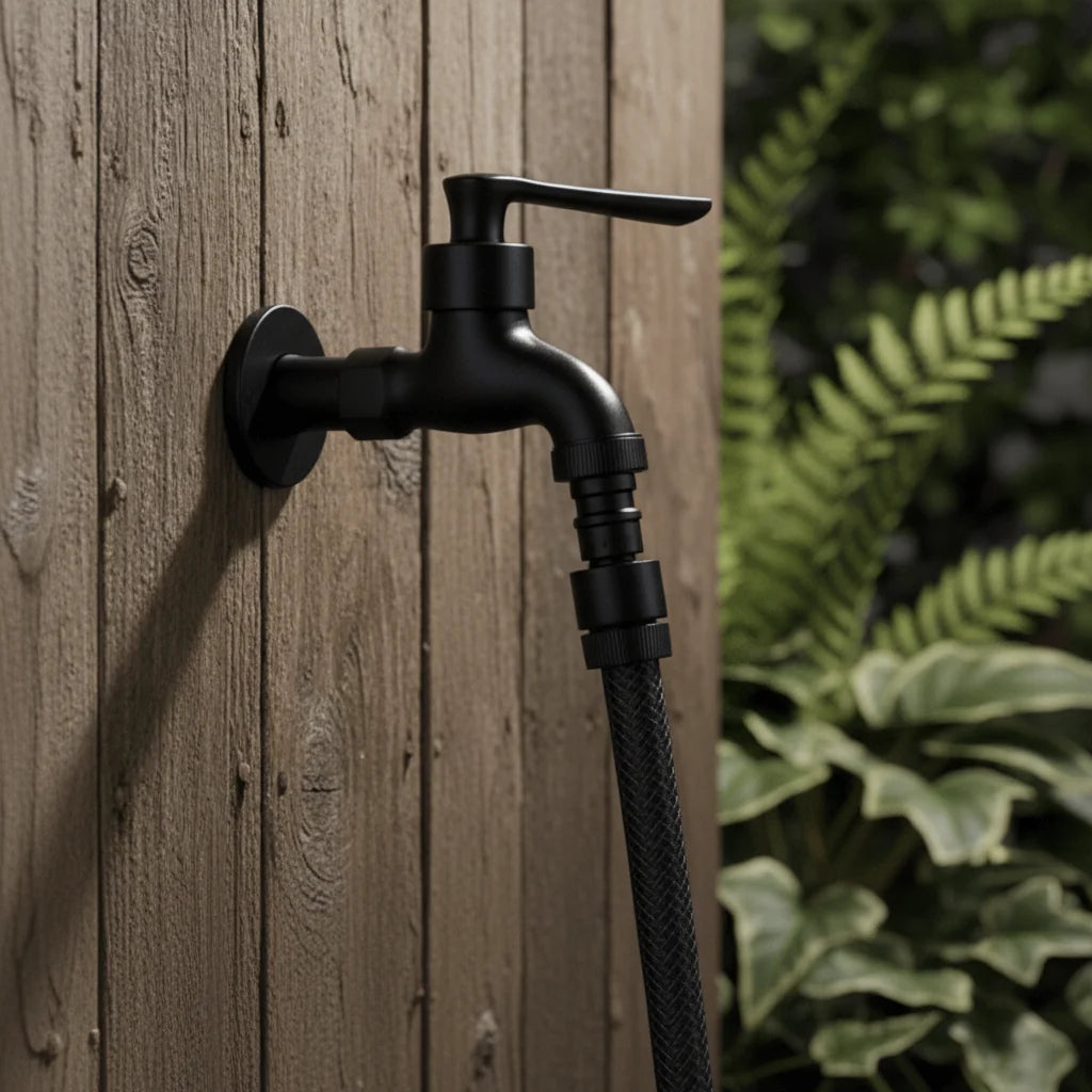 Wall-Mounted Faucet | Solid Brass Matte Black | Space-Saving