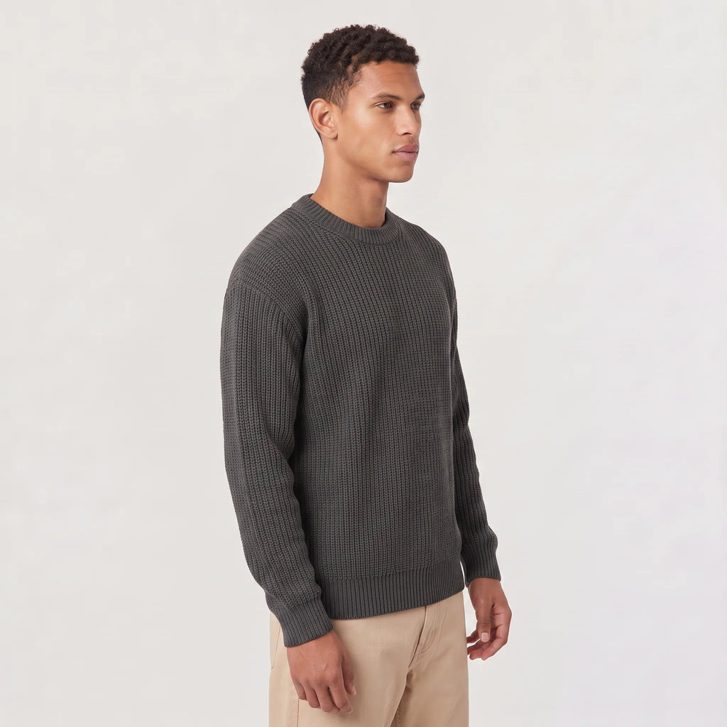 Men’s Sweater | Knitted Crew Neck & Rib-Knit Trim | Regular Fit