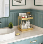 Vanity Organizer | Double-Layer Gold Finish & Space-Saving