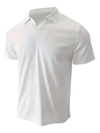 Men’s Polo Shirt | Short Sleeve V-Neck | Waffle Texture & Stretch Fabric