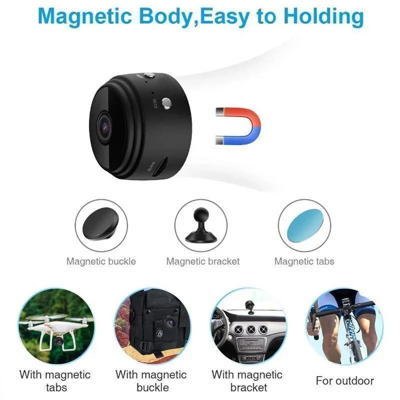Mini WiFi Camera | 1080p Night Vision & Magnetic Mount