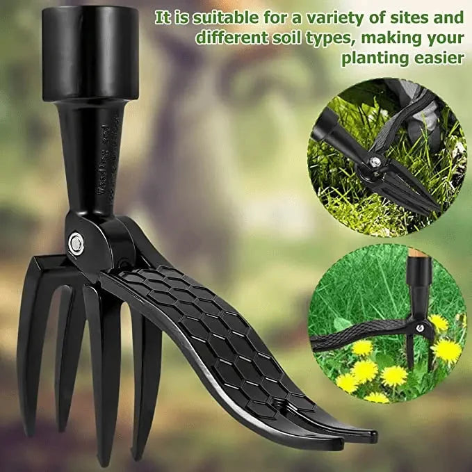 Weed Puller | 4-Claw Alloy Head & Foot Lever, Chemical-Free
