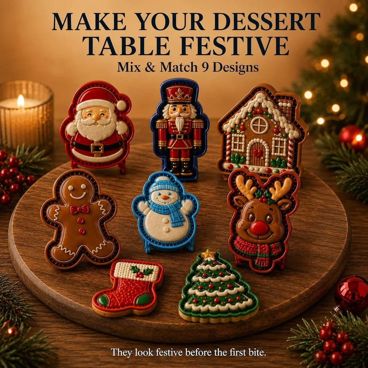 Mini Cake Mold | 9 Christmas Designs | Reusable