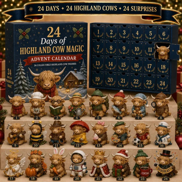 Advent Calendar | Acrylic Animal Design | 26 x 18 x 3 cm
