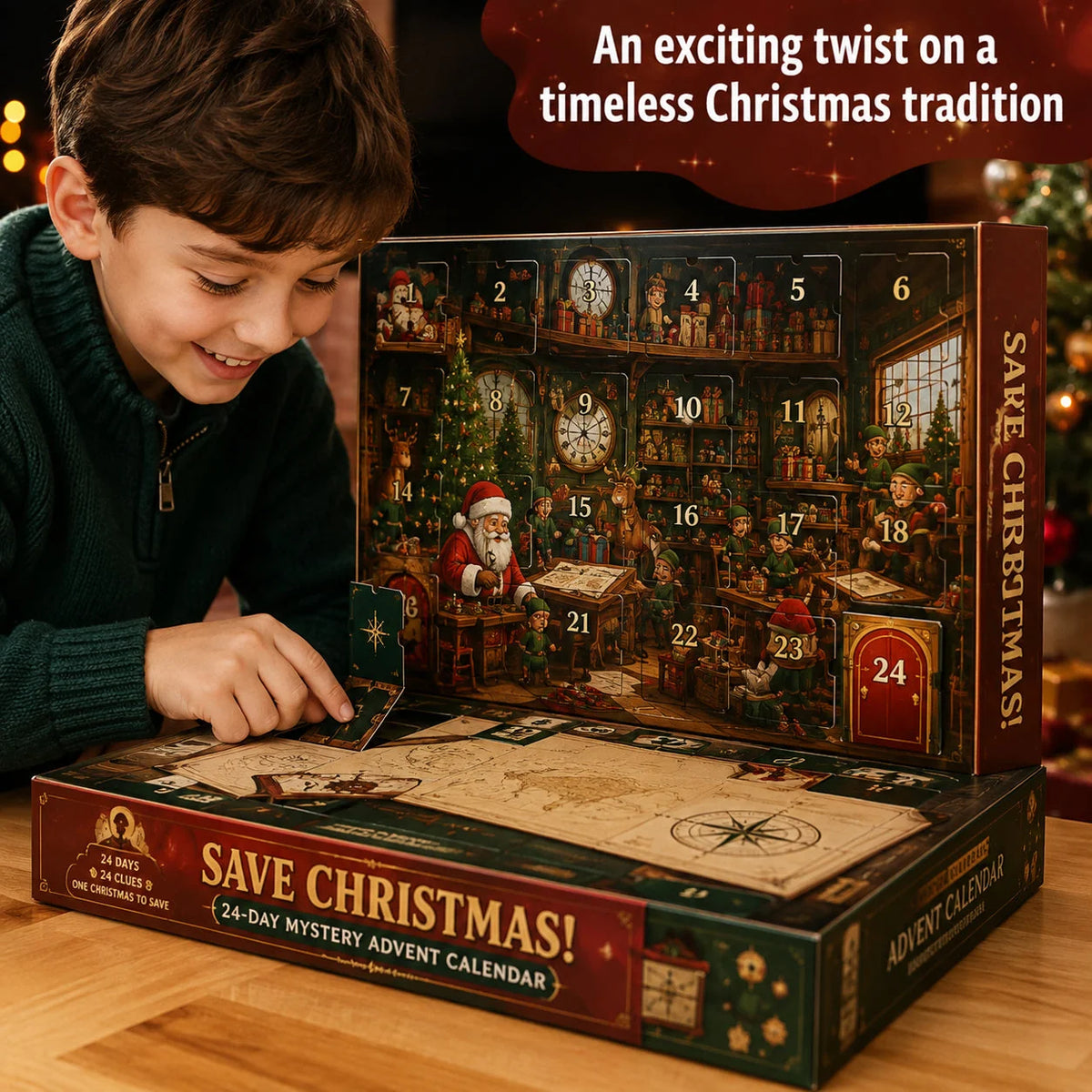Puzzle Advent Calendar | Ongoing Mystery Story & Screen-Free Puzzles | 24 Days