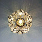 Pendant Lamp | Floral Petal Design & Glass & Metal | 30 cm Diameter