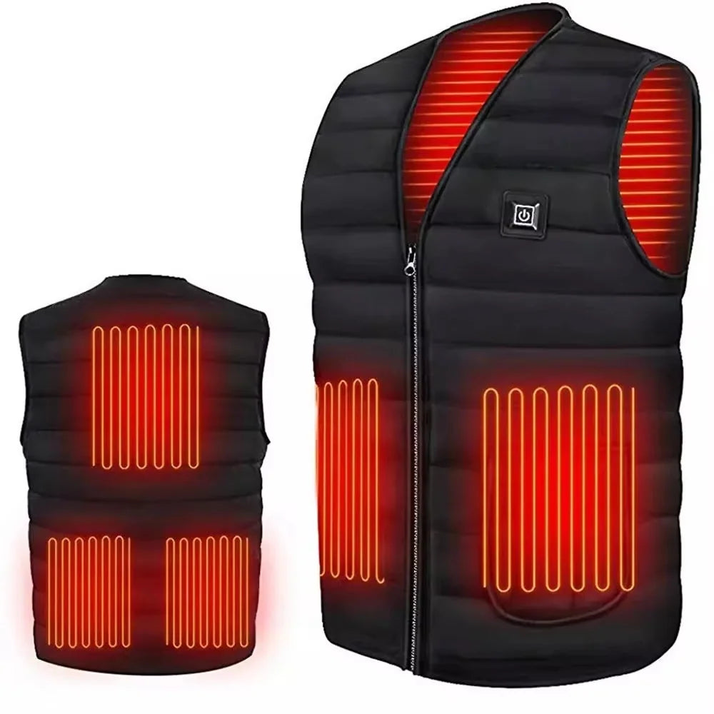 Heated Vest | 9-Zone Heating & Dual Controls | USB Power Bank Compatible
