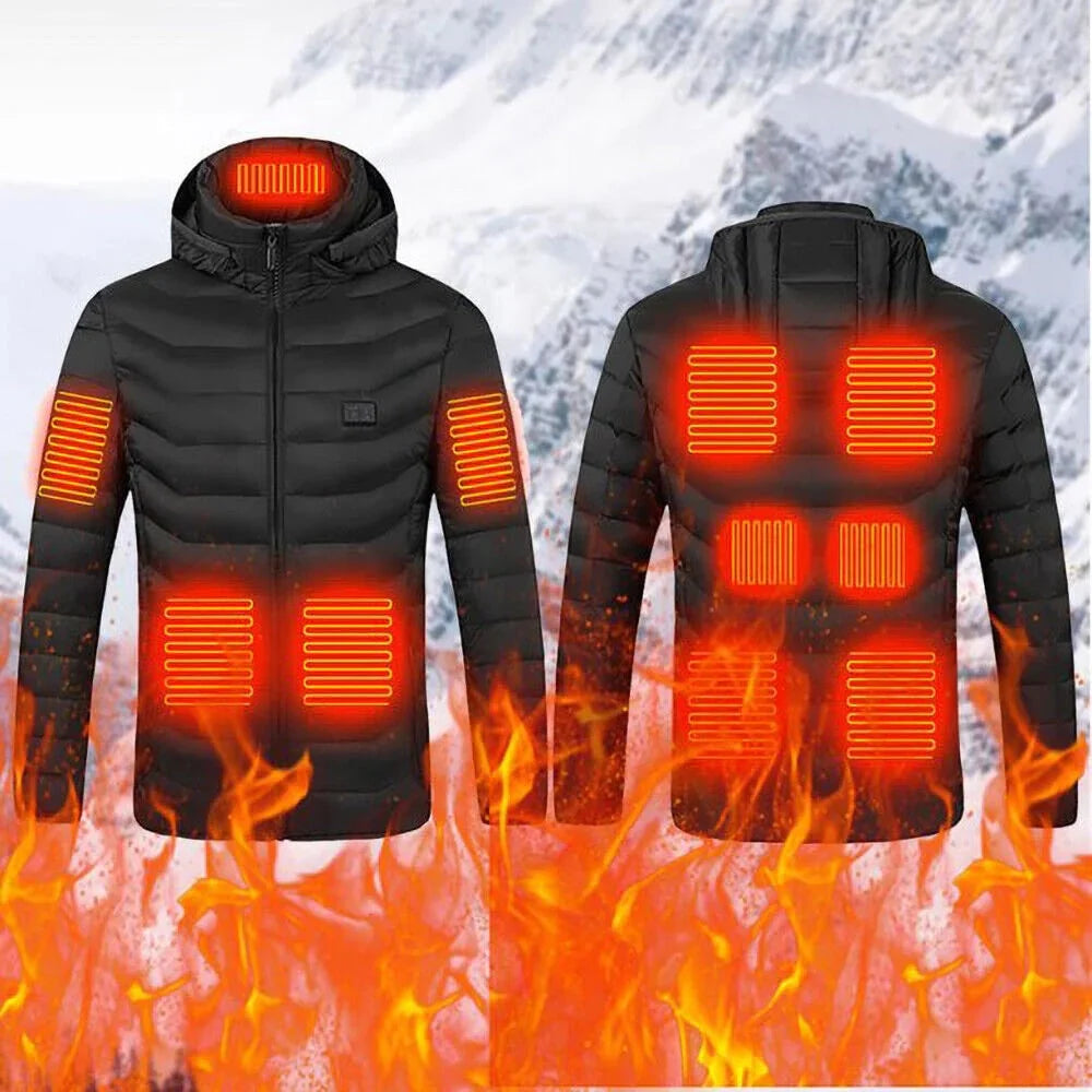 Heated Puffer Jacket | Adjustable Temperature Control & Built-In Hood