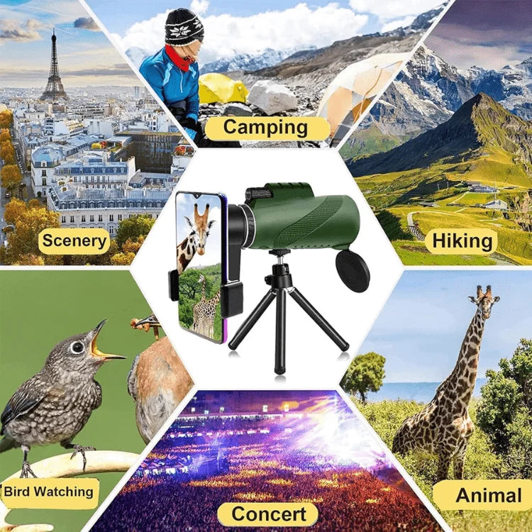 Monocular | Ultra-Zoom & Multi-Coated HD Glass | Smartphone Mount
