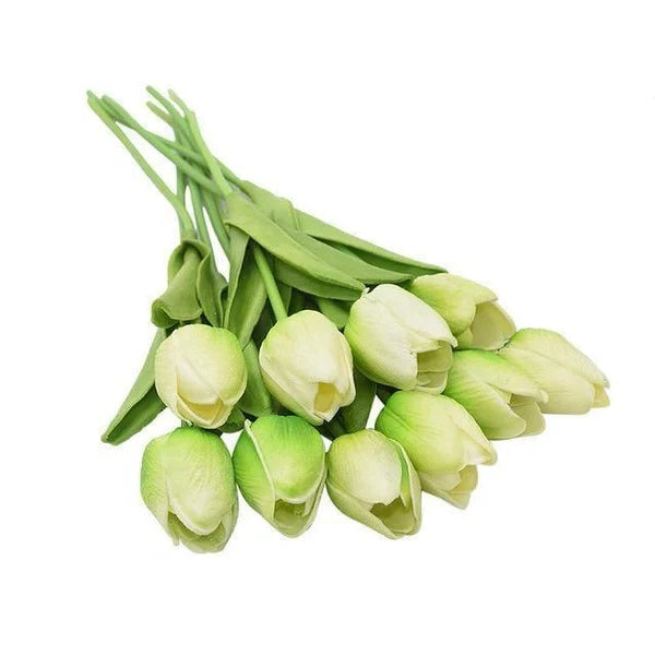 Artificial Tulip Stems | Realistic Silk-Like Blooms | Set of 10