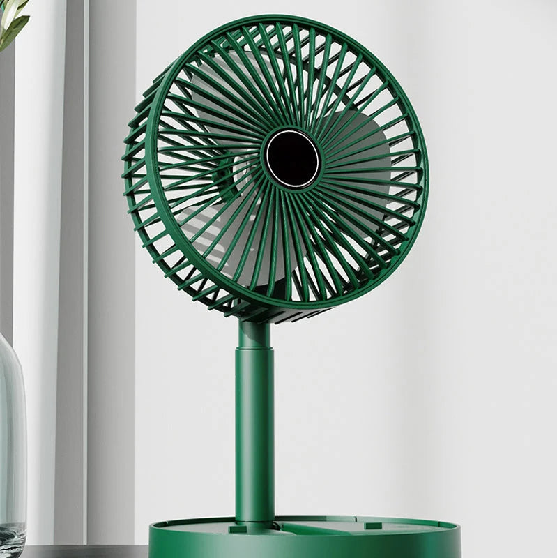 Table Fan | Foldable Telescopic & USB-C Rechargeable | Smartphone Holder