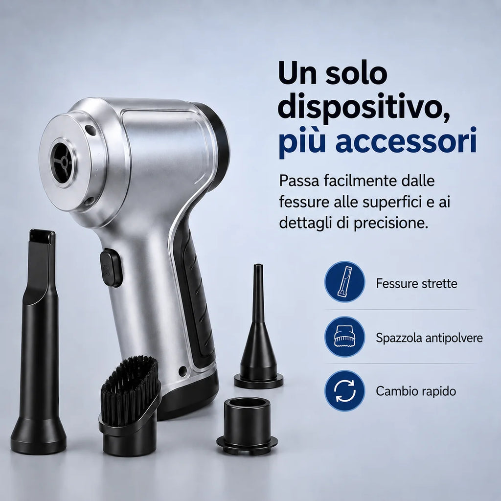 Car Vacuum Cleaner | Cordless Brushless | 6 Accessories