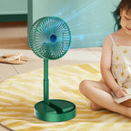 Table Fan | Foldable Telescopic & USB-C Rechargeable | Smartphone Holder