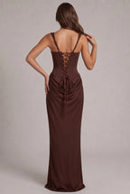Maxi Dress | Boned Corset Bodice & Draped Lyocell Skirt | Adjustable Straps