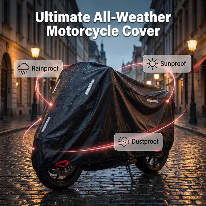 Motorcycle Cover | Weather-Resistant Oxford Fabric & Reflective Strips