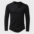 Henley Shirt | Breathable Stretch Cotton-Blend | Long Sleeve Button Placket