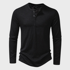 Henley Shirt | Breathable Stretch Cotton-Blend | Long Sleeve Button Placket