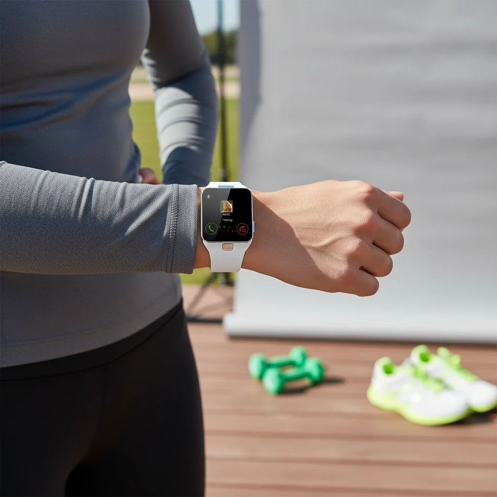 Smartwatch | Rectangular Touchscreen Calls & Notifications | Silicone Strap
