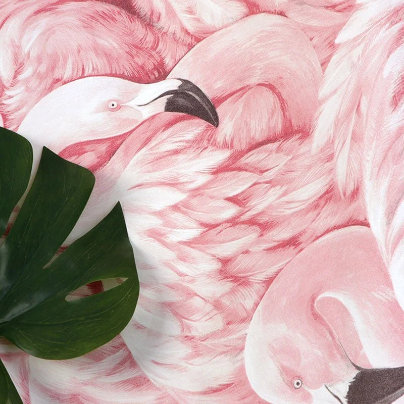 Wallpaper | Pink Flamingo Tropical Design | Wipeable Vinyl