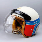 Motorcycle Helmet | DOT & ECE Certified | Retro Design With Two Visors