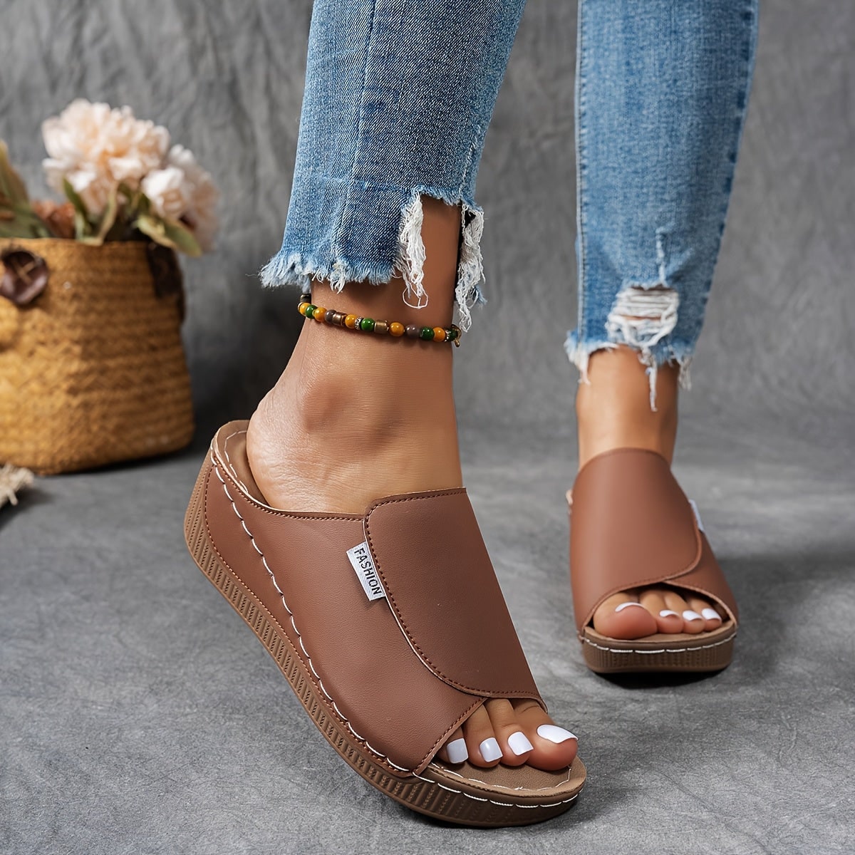 Wedge Sandals | Orthopedic Sole & Adjustable Straps | Slip-On